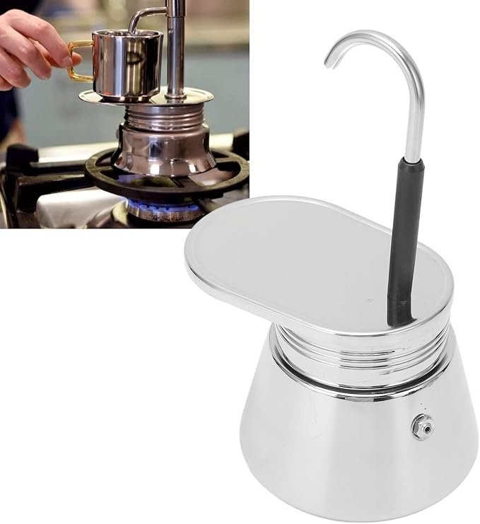 50ML 200ML Single Spout Mocha Pot Classic Stovetop Coffee Maker Stainless Steel Portable Espresso Pot with Filter for Home Camping Office Use (50ml)
