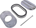 GELUOXI 15" Oval Half Finned Polished Aluminum Air Cleaner Replacement for 265 283 305 307 327 350 383 400 396 402 Engines 5 1/8" Diameter