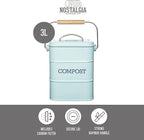 Kitchen Craft Living Nostalgia Vintage Blue Compost Bin LNCOMPBLU
