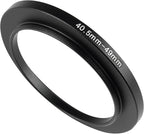 40.5-49mm Metal Step-Up Ring Adapter Compatible with Mirrorless Cameras DSLR Lens, UV CPL ND Filter Thread Converter, Black