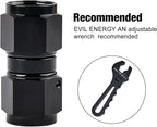 EVIL ENERGY 8AN Female to 8AN Female Straight Swivel Coupler Union Fitting Adapter Aluminum Black 2PCS