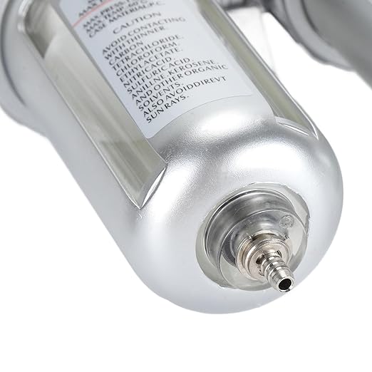 1/4 Inch Aluminum Alloy Air Filter Pressure Regulator, Compressed Air Line Filter, Oil Water Separator with Dial for Easy Pressure Adjustment, Efficient Filtration System for Pneum