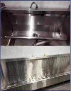Wall-Mounted Stainless Steel Urinal Trough with Drain Pipe and Sensor, 304 Steel Commercial Multi-User Urinal, 100CM/150CM, for Schools and Construction Sites (100CM)