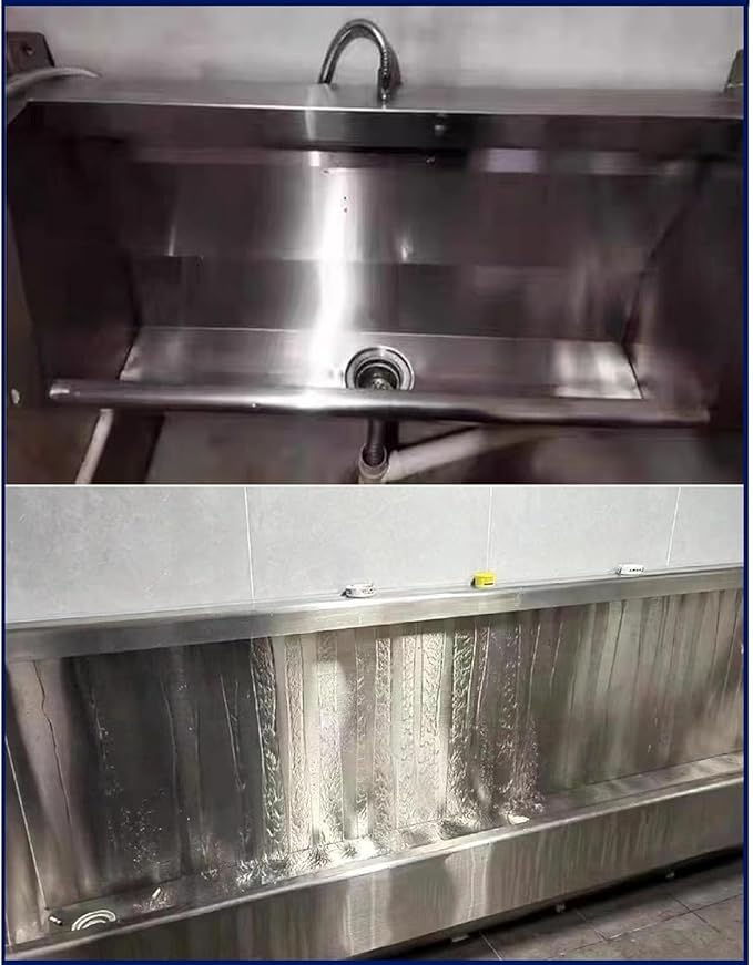 Wall-Mounted Stainless Steel Urinal Trough with Drain Pipe and Sensor, 304 Steel Commercial Multi-User Urinal, 100CM/150CM, for Schools and Construction Sites (150CM)