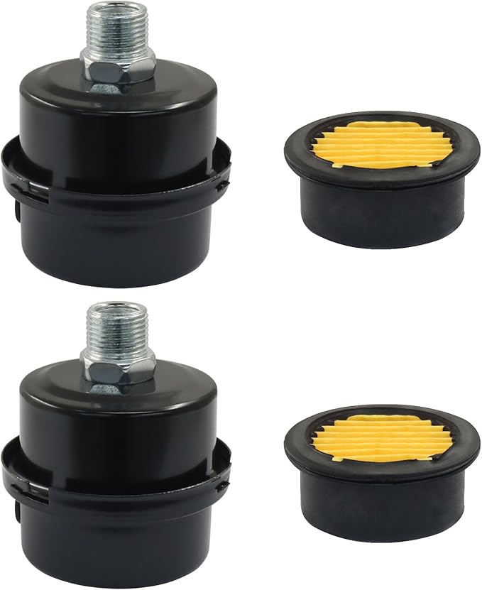 2 Pcs Air Compressor Silencer, 3/8" Thread Air Compressor Intake Filter 16mm Air Compressor Filter Noise Muffler