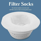 2-Pack Pool Skimmer Basket Replacement for Swimline Hydrotools 8928 & Olympic ACM88 – Heavy Duty Strainer with 5 Filter Socks – Fits Above Ground Pools (Top 6.18", Bottom 4.15"Height 2.78")