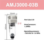 Vacuum Water Droplet Separator Pipeline Filter AMJ AMJ3000-03B AMJ4000-04B-C 1Pcs(AMJ3000-03B)