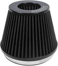 KYOSTAR Universal 6" (152mm) High-Flow Air Filter, Reusable Cone Cold Air Intake, High Performance, Washable, Clamp-On Car High Flow Air Kit, Flange Diameter: 6 Inch, Filter Height: 6.2 Inch, Black