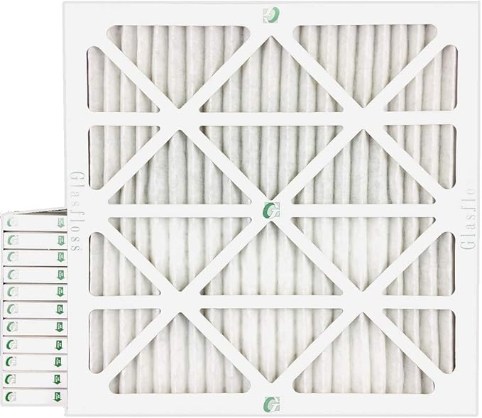 Glasfloss ZL 22x22x1 MERV 13 (FPR 10) Air Filters for AC and Furnace. Case of 12. Actual Size: 21-1/2 x 21-1/2 x 7/8