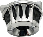 Harley Air Cleaner Motorcycle Filter Intake CNC Cut Kit Chrome for Models Touring Street Glide 2008-2016 Softail 2016-2017 (Chrome, Fitment - C)