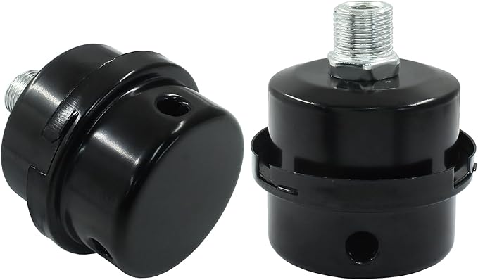Hordion 2 Pack Air Compressor Silencer, 3/8" Thread Air Compressor Intake Filter Sound Muffler Replacement Parts 16mm for Blowers Generators Exhaust Ports