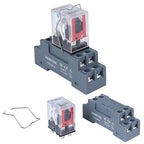 Electromagnetic Power Relay, 8-Pin 10 AMP 6V DC Relay Coil with Socket Base, LED Indicator, DPDT 2NO 2NC - MY2NJ [Applicable for DIN Rail System]