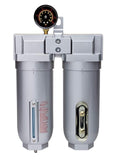 Rockwood 1/2 in. Npt 2 Stage Air Drying System Particulate Air Filter Coalescing Filter Air Pressure Regulator Combo - Metal Bowl, Auto Drain, Bracket, Gauge