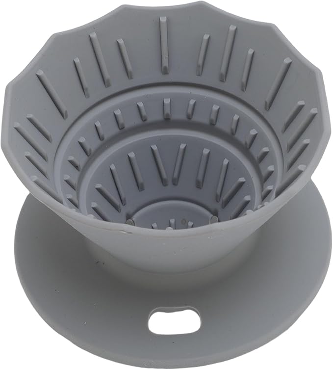 Pour Over Coffee Dripper Silicone Food Grade Portable Hand Brewed Coffee Filter Cup for Travel Outdoor Camping Home Use Lightweight Foldable Easy to Clean Dishwasher Safe Durable (Gray)