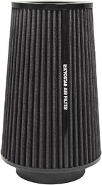 Universal 3/3.5/4" (75/89/100mm) High-Flow Air Filter, Reusable Cone Cold Air Intake, High Performance, Clamp-On Car High Flow Air Kit, Flange Diameter: 3/3.5/4 Inch, Height: 10 Inch, BLACK