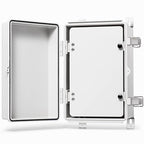 QILIPSU Waterproof Junction Box IP67 Outdoor Plastic Electrical Project Enclosure Weatherproof with Inner Door, Mounting Plate, Wall Brackets, Hinged Grey Cover 11.8"x7.9"x6.7" -D