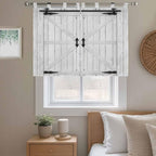 Farmhouse Wood Grain Bedroom Curtains 63 Inch Length, Window Curtains Tab Top, Vintage Country Barn Gate Grey Light Filtering Window Treatments Drapes 42"x63" 2 Panel