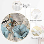 Teal Blue Tulips Living Room Curtains 84 Inch Length, Window Curtains Tab Top, Spring Floral Barn Doors Vintage Wood Beige Light Filtering Window Treatments Drapes 42"x84" 2 Panel