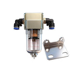 Air Compressor Water Separator 1/4”NPT,Compressed Air Line Filter,Air Dryer for Compressor AF2000-02,5 Micron Brass Element,Manual Drain,Bracket