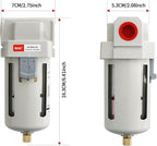 RIH 1/2" NPT Air Dryer for Compressor, Air compressor water separator,air compressor filter,AF4000-04 Manual Drain,5 Micron Brass Element, Poly Bowl 0-150 psi 5μm
