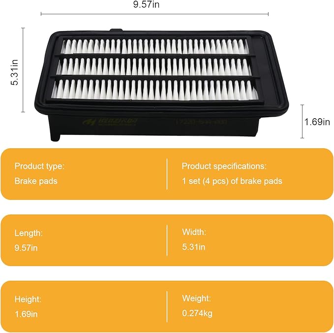 Engine Air Filter for Honda Civic and CR-V 1.5L 2017-2021 | Direct Replacement for Part #17220-5AA-A00