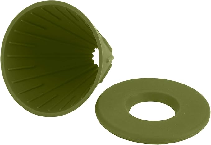 Reusable Silicon Resin Coffee Filter Strainer Dripper Portable Coffee Machine Accessory for Home Outdoor Camping Office Travel Lightweight Durable Easy Clean (Green)