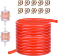 3/16 Fuel Line red 10 FT + 2Pcs Fuel Filter + 10Pcs Clamp for Honda Predator Mini Bike ATV Mowing Machine Snow Machine Small Engines GX160 GX120 GX100 GX200 GX390