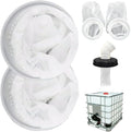 2Pcs Rain Water Filter, 8 Inch IBC Lid Filter, Nylon IBC Tote Cover, Stretchy Reusable Tote Lid for Mounting on Container Rainwater Tank