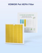 VEWIOR Official Replacement Filter True HEPA Replacement Filter, Compatible VEWIOR A3N Air Purifier, H13 True HEPA Filter for Air Cleaner, Pet Filter 1PCS