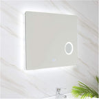 Illuminated LED Bathroom Mirror, Wall Mounted Backlit Makeup Vanity Mirror with Demister Pad and Touch Sensor 3X Magnifying Compatible with Makeup Hairdressing Shaving Bathroom Mirror,Mirrors