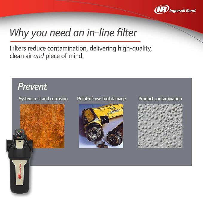 Ingersoll-Rand Compressed air in-line filter FA30IH, 3/8" inlet, SCFM 17