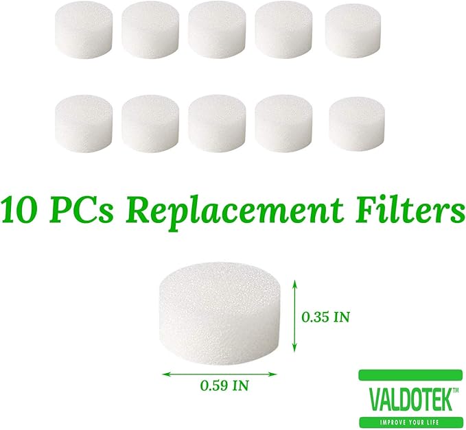 10 Pcs Replacement Sponge Filters for Compressor System Cool Mist 19/32 Inch Diameter (Filters10)