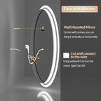 LUVODI Lighted LED Bathroom Mirror: 28”x20” Oval Anti-Fog Dimmable Wall Mounted Makeup Mirror with Backlit - Modern Vanity Mirrors with Demister Pad Smart Touch Switch Sensor Memory Function