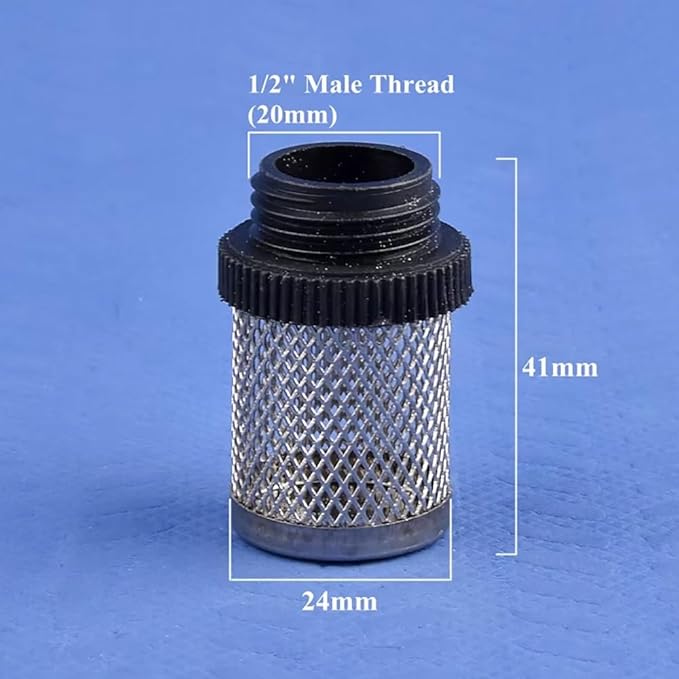 Durable 304 Stainless Steel Water Filter Screen - 1/2" to 2" External Thread for Aquariums, Ponds, Hydroponics(20Pcsx1/2In)