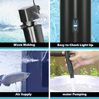 Aquarium Filter for 75-200 Gallon Tank, U-V Fish Tank Green Clean Machine Submersible Powerful Pump Canister Filter 300GPH for Pond Turtle Tank Saltwater Freshwater Crystal Clear Green Killing