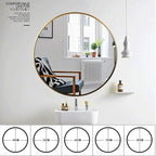 Round LED Bathroom Mirror Demister Pad IP44 Vanity Large Mirror Cold Light Dressing Wall Mirror (Color : Cold Light Size : 60cm) (Gold 80cm)