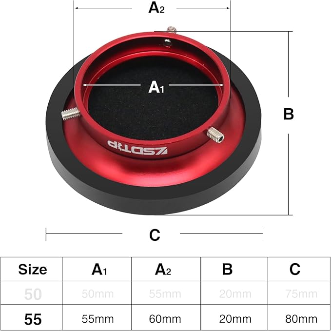 Carburetor Carb Velocity Stack Air Filter Cleaner Modified Trumpet Aluminum Alloy with Sponge Filter Steel Mesh for PWK32-34mm Short Style Fast Intake Suggest for Small Displacement (Red,55mm)