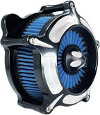 Motorcycle Air Filter Turbine Intake Cleaner Kit Cnc Cut Chrome for Harley Dyna 2000 - 2017 Softail 2000 - 2015 Touring 2000 - 2007 Fitment - B (Blue)