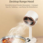 Portable Range Hood, Desktop Range Hood with 3 Speed Exhaust Fan,Low Noise Large Oil Collection Cup,Detachable Aluminum Filter, Portable Kitchen Exhaust Fan for Indoor BBQ, Hot Pot.