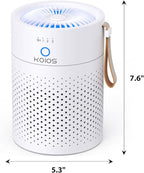 Air Purifiers for Bedroom Home, KOIOS H13 True HEPA Filter Air Purifiers for Desktop Office Car Pets with USB Cable, Small Air Cleaner, Night Light, Timer, Remove Smoke, Dust, Odors, Pollen