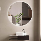Led Mirror for Bathroom,Bathroom Mirrors for Vanity,Shatter-Proof,with Dimming & 3 Color Modes,Heated Demister Pad,Anti-Fog,Hanging Vanity Mirror,Easy to Install, Easy to Clean (Size : 80x80cm)