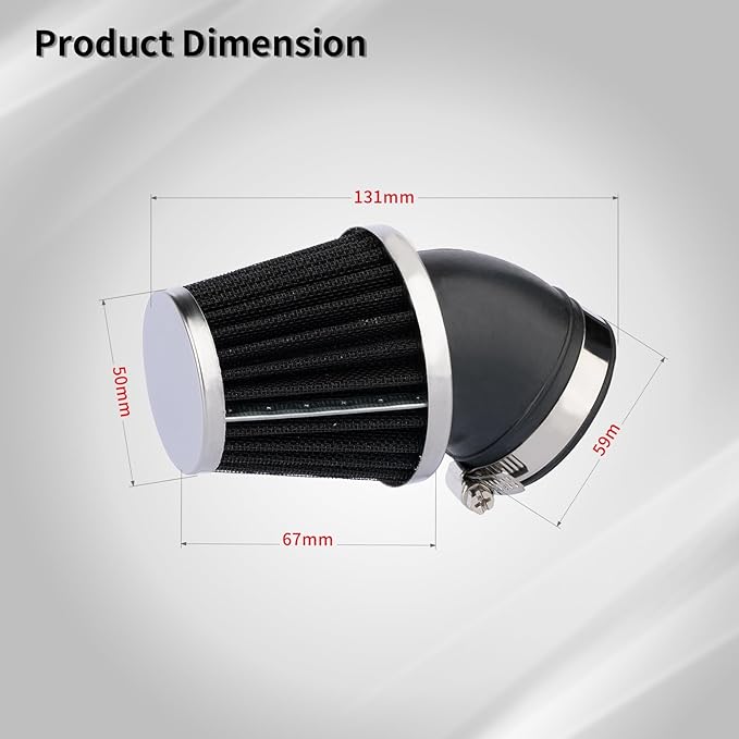 Evermotor 45mm 46mm 47mm Air Filter Carburetor Cleaner Fit in Motorcycle Honda Yamaha Kawasaki Suzik for 50cc 70cc 90cc 110cc 125cc 150cc Mini Bike,Dirt Bike,GY6
