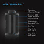 AC Infinity Air Carbon Filter 4" with Premium Australian Virgin Charcoal, for Inline Duct Fan, Odor Control, Hydroponics, Grow Rooms