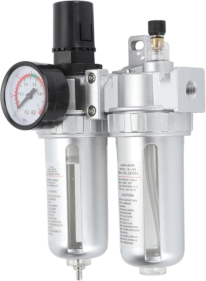 Compressed Air Line Filter, Aluminum Alloy Filter Back Fastening Design 5-60℃ Operating Temperature Range Oil Trap Separator for Teaching Laboratory
