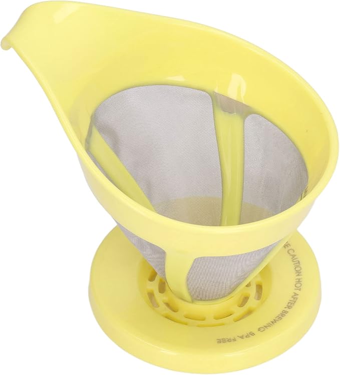 Coffee Strainer Stainless Steel Fine Mesh Pour Over Coffee Dripper Hand Drip Filter Cone for Home Office Travel Camping Portable Reusable Easy Clean Dishwasher Safe (Yellow)