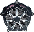 Air Filter Intake Cnc Cut Air Cleaner Venturi Motorcycle Chrome Kit for Harley Dyna 2000 - 2017 Softail 2000 - 2015 Touring 2000 - 2007 Fitment - B (Red)