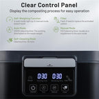 Electric Kitchen Composter with Activated Carbon Filters, LED Display & Auto Timer for Fast Food Waste Reduction