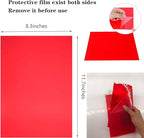 10 Pack Gel Light Filter Transparent Color Film Plastic Sheets Colored Overlays Correction Lighting Filters for Christmas Landscape Led Light or Reading (red+Green)