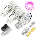 MEANLIN 3/8" NPT 3 in 1 Air Drying System Particulate Air Filter, Air Pressure Regulator Combo, with 150 PSI Gauge and Valve Shut Off Switch for Air Compressor and Pneumatic Tools