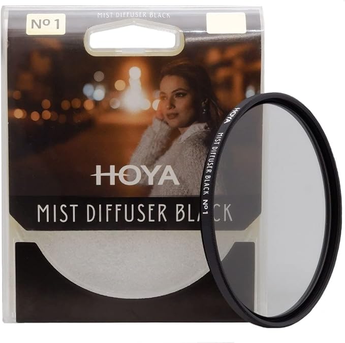 Hoya 58mm Mist Filter Black Diffuser No. 1 - Black Mist Filter for Camera Lenses - Soft Diffusion Effect for Portrait Photography & Cinematic Look, Reduces Contrast & Softens Wrinkles